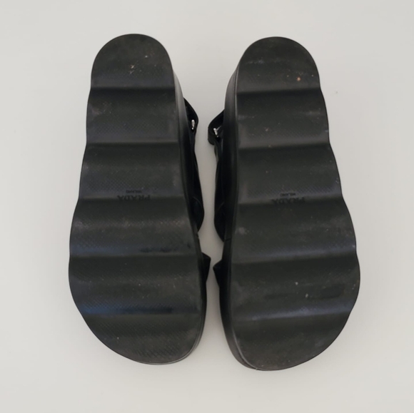 Prada Cloudbust Black Leather Sandles with Chunky Platform Heels - Picture 10 of 10